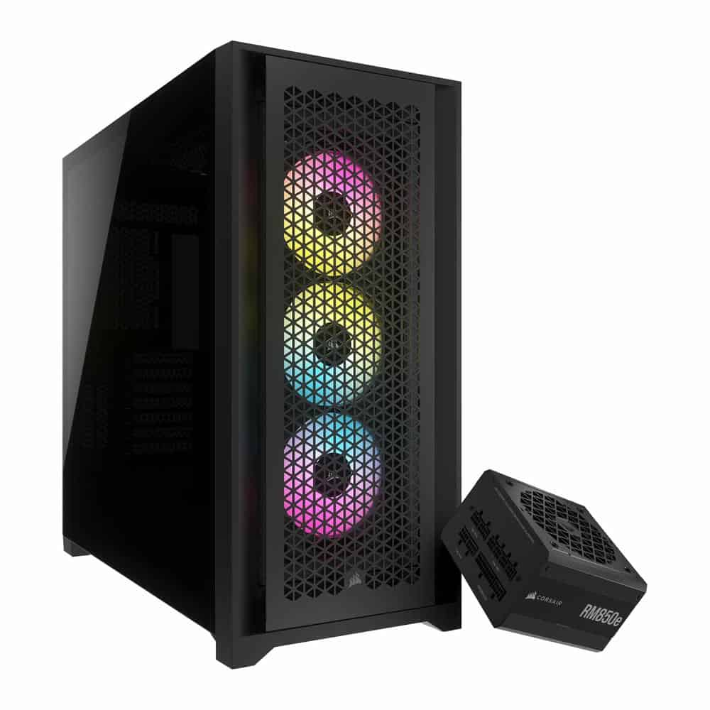 Corsair 5000D RGB Airflow Black Chassis + Corsair RM850e Black PSU Bundle